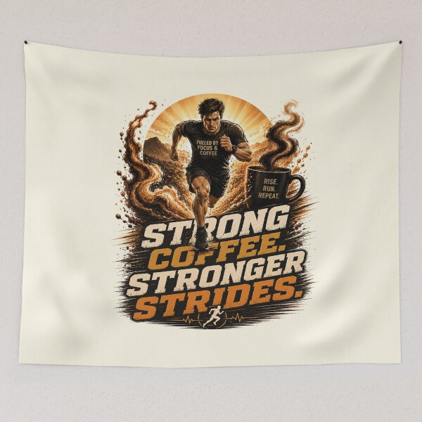 Item preview, Strong Coffee Stronger Strides Motivation designed and sold by pradeepvisuals.