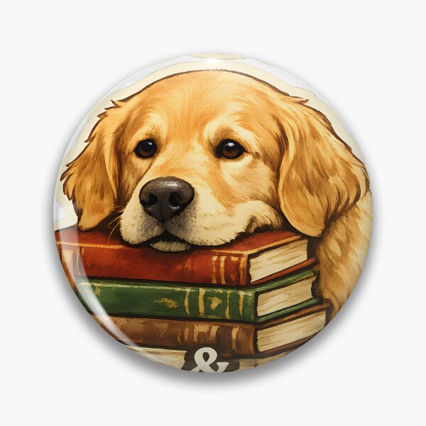 Item preview, Good Books & Golden Dogs – Golden Retriever Book Lover Design designed and sold by Sahil Randhawa.