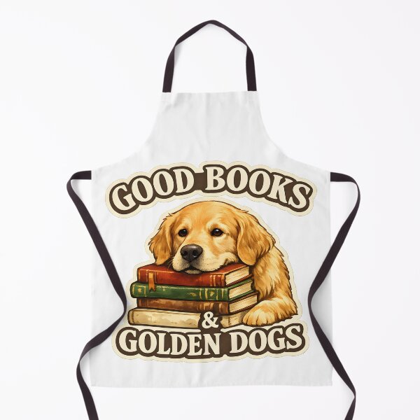 Item preview, Good Books & Golden Dogs – Golden Retriever Book Lover Design designed and sold by Sahil Randhawa.