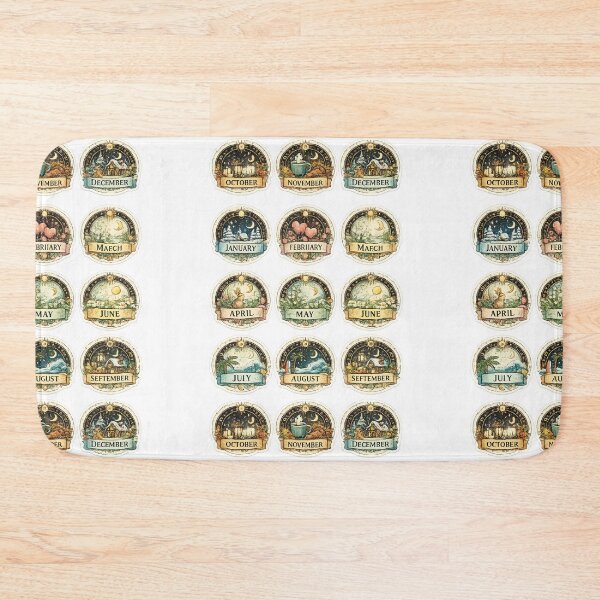 Item preview, 12 Months of the Year Seasonal Sticker Set – Vintage Celestial Zodiac Calendar Set  designed and sold by sadedream.