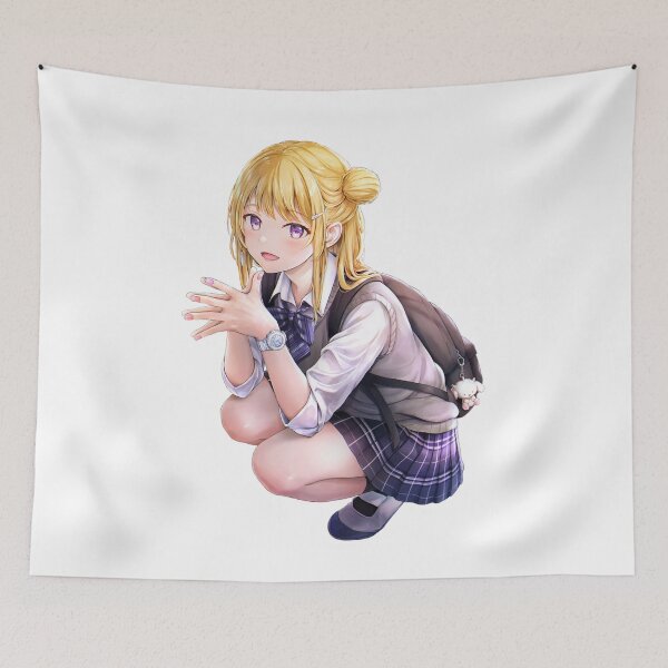 Item preview, Anime schoolgirl crouching gently, wearing uniform with soft expressive features designed and sold by Nico-Will.