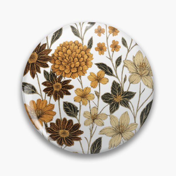 Item preview, Vintage Gold Floral Botanical Art Black Background designed and sold by WearTheVibe Store.