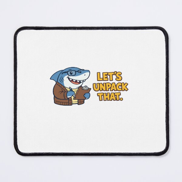 Item preview, Let's Unpack That Funny Therapist Shark Sticker | Cute Cartoon Shark with Clipboard designed and sold by Doodlynx.
