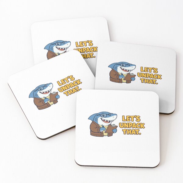 Item preview, Let's Unpack That Funny Therapist Shark Sticker | Cute Cartoon Shark with Clipboard designed and sold by Doodlynx.