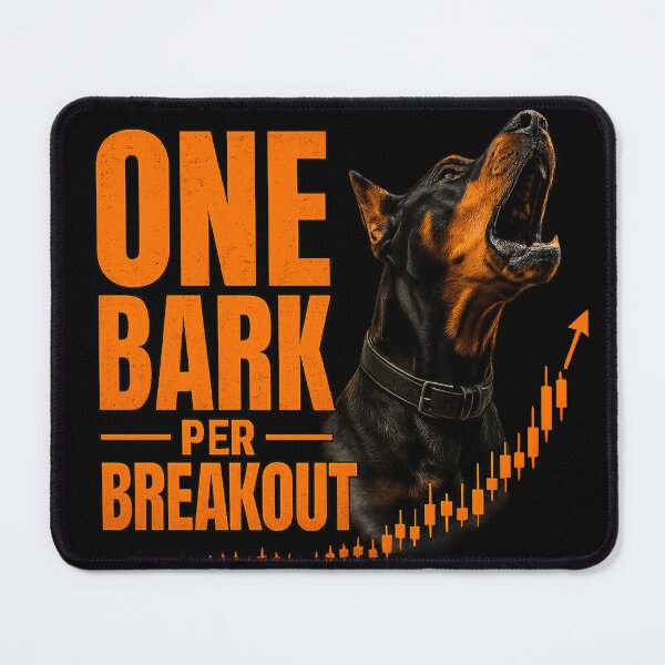 Item preview, One Bark Per Breakout Doberman Trading Dog Funny Forex Trader T-Shirt designed and sold by PipForgeStudio .