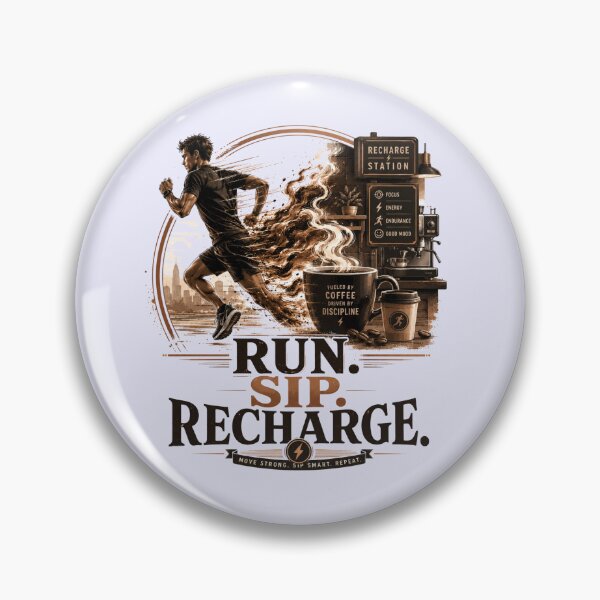Item preview, Run Sip Recharge Coffee Lifestyle Art designed and sold by pradeepvisuals.