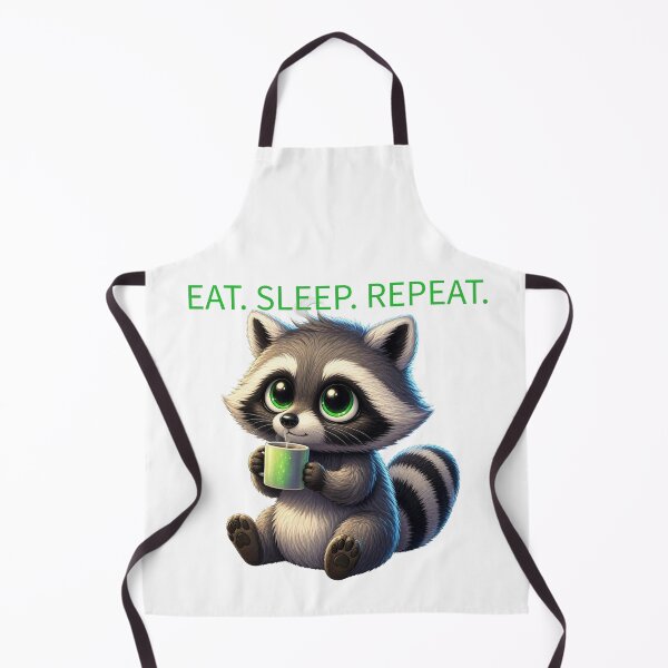 Item preview, Cute Raccoon Programmer Eating Sleeping designed and sold by EmilMarkt.