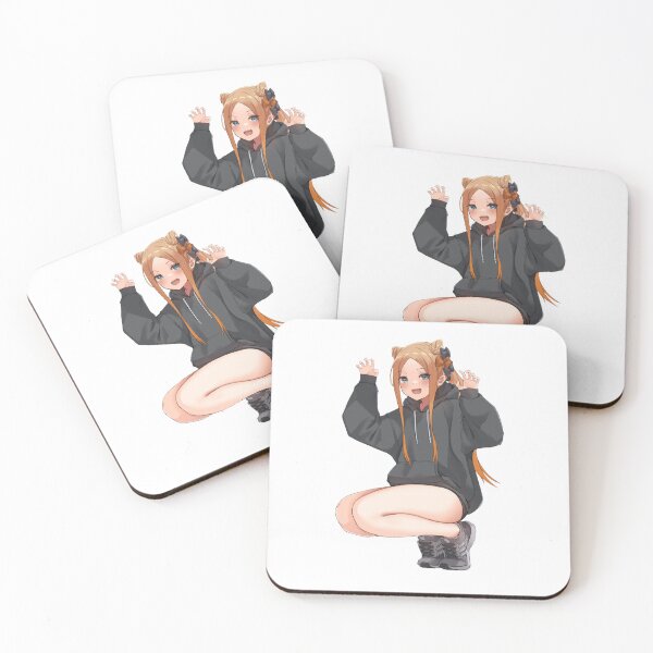 Item preview, Cute anime girl crouching playfully in oversized hoodie and sneakers designed and sold by Nico-Will.