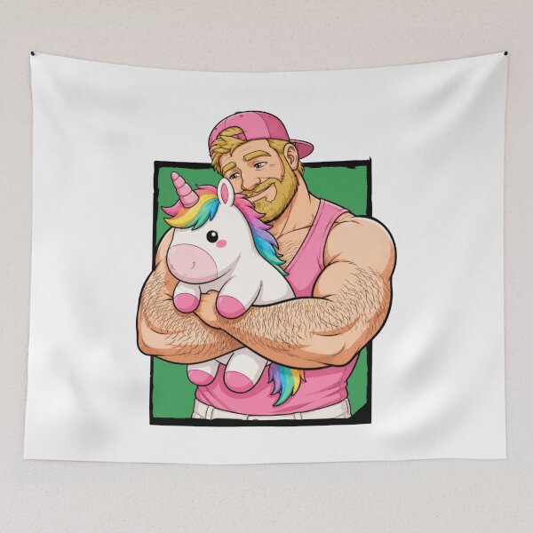 Item preview, Pink Daddy & Rainbow Unicorn I Gay Bear & Unicorn Design designed and sold by BrokenLabel.