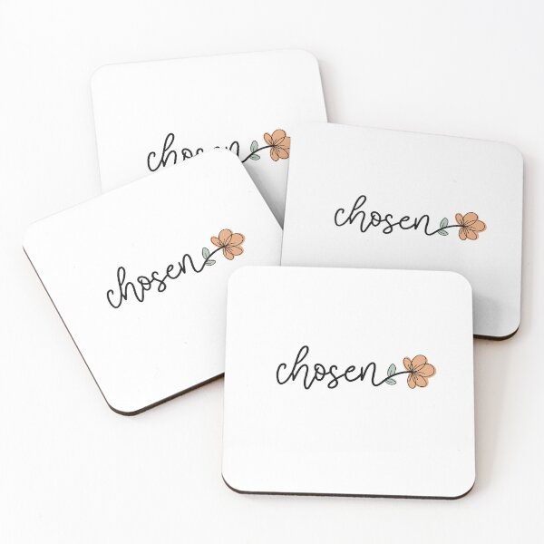 Item preview, Cute "chosen" cursive floral print designed and sold by CaroPrintsCo..