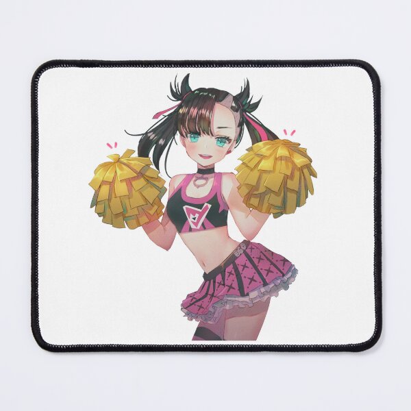 Item preview, Energetic anime cheerleader smiling brightly while holding colorful pom-poms designed and sold by Nico-Will.