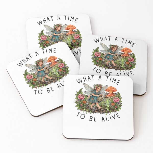 Item preview, What A Time To Be Alive - Funny Apocalypse Fairy Garden Dark Humor Goblincore designed and sold by Neurospicy Trolls.