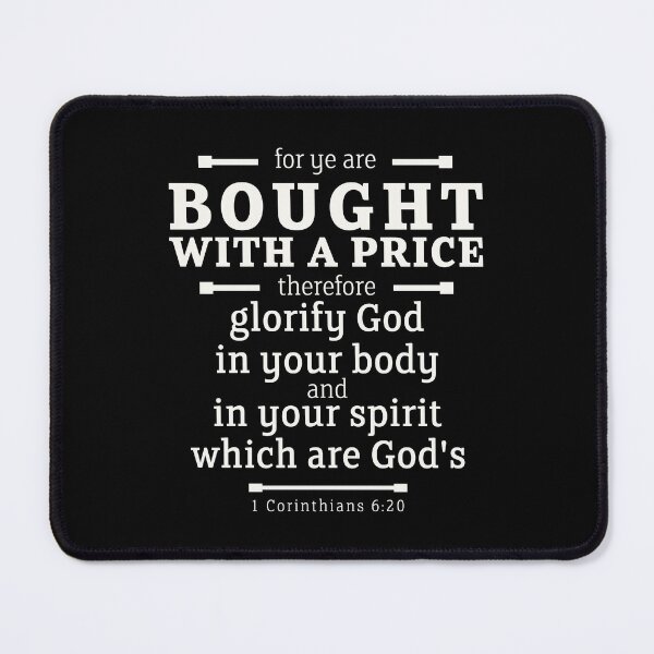 Item preview, Bought With A Price; Bible Verse Text Art; King James Bible Christian Design designed and sold by Angela Dow.