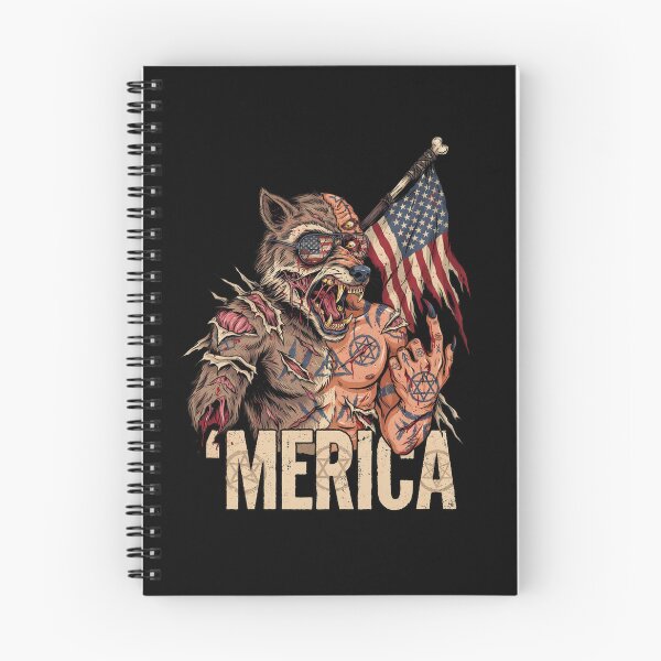 Item preview, 'Merica Savage Wolf Rock Fist Flag Design v2 designed and sold by DarylWelsh2024.