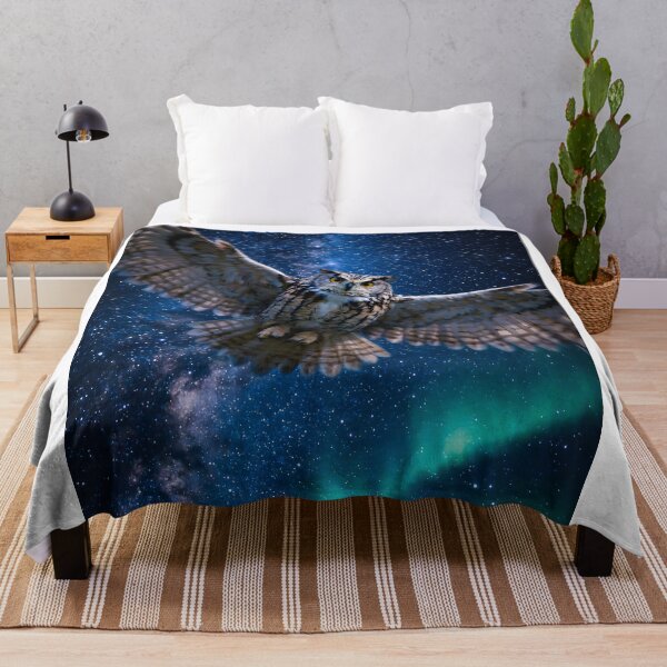 Item preview, Majestic owl in flight under the Northern Lights designed and sold by Fotografin1981.