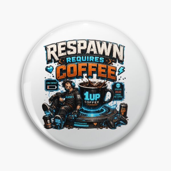 Item preview, Respawn Requires Coffee Funny Gamer Design designed and sold by pradeepvisuals.