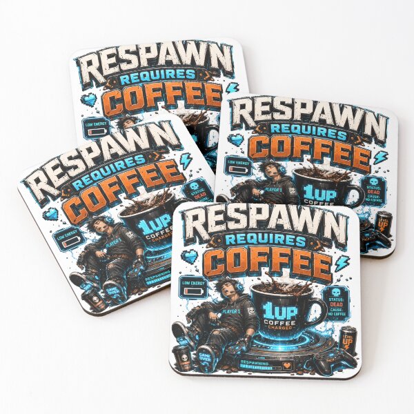 Item preview, Respawn Requires Coffee Funny Gamer Design designed and sold by pradeepvisuals.