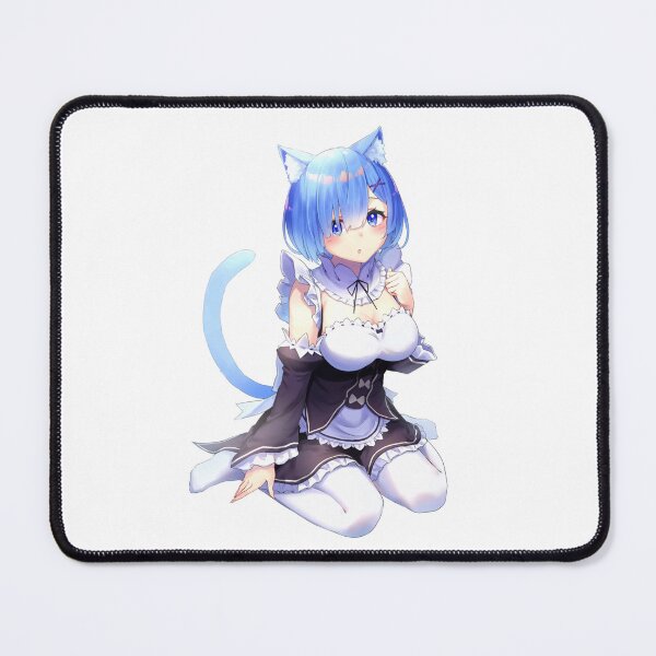 Item preview, Cute anime cat maid kneeling shyly with soft pastel coloring designed and sold by Nico-Will.