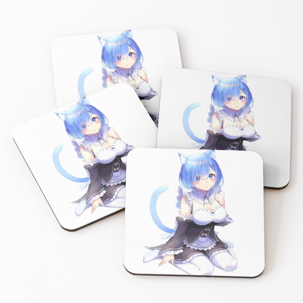 Item preview, Cute anime cat maid kneeling shyly with soft pastel coloring designed and sold by Nico-Will.