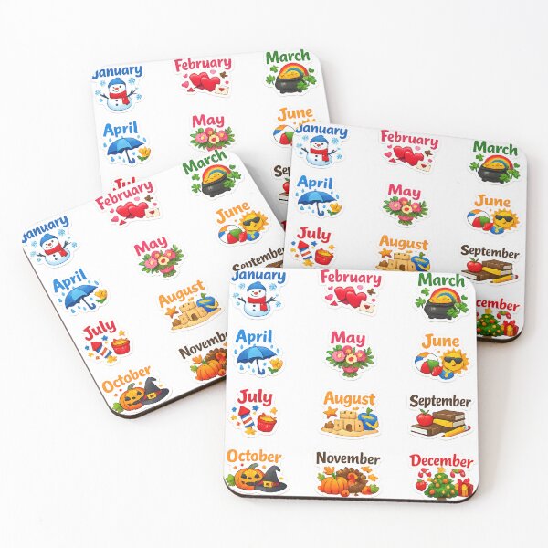 Item preview, 12 Months of the Year Seasonal Sticker Set – Whimsical Seasonal Month Calendar Set  designed and sold by sadedream.