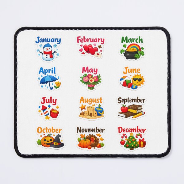Item preview, 12 Months of the Year Seasonal Sticker Set – Whimsical Seasonal Month Calendar Set  designed and sold by sadedream.