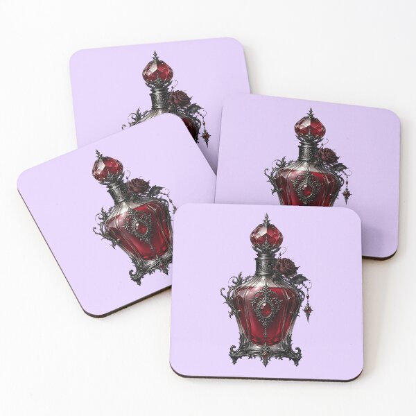 Item preview, Gothic Red Perfume Bottle with Black Rose designed and sold by SweetLilith.