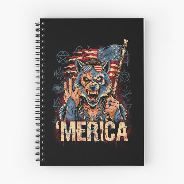 Item preview, 'Merica Savage Wolf Rock Fist Flag Design v4 designed and sold by DarylWelsh2024.