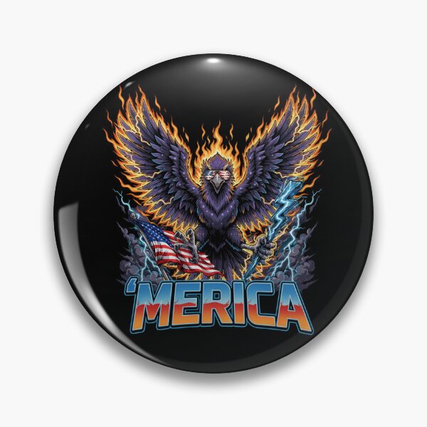 Item preview, 'Merica Thunder Eagle Lightning Storm Flag Design v2 designed and sold by DarylWelsh2024.