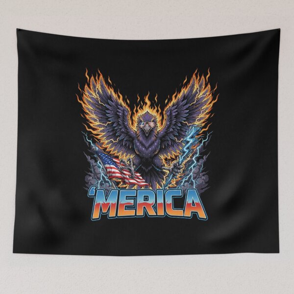 Item preview, 'Merica Thunder Eagle Lightning Storm Flag Design v2 designed and sold by DarylWelsh2024.