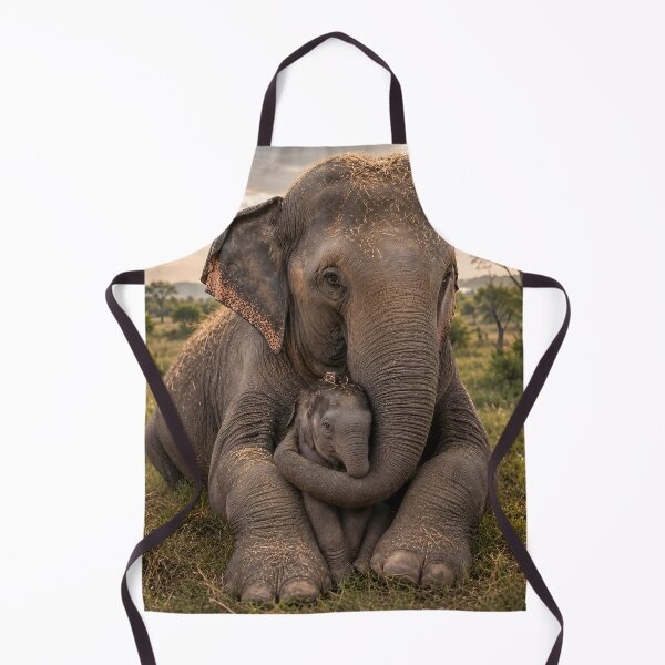 Item preview, Loving elephant mother hugs her newborn baby designed and sold by Fotografin1981.
