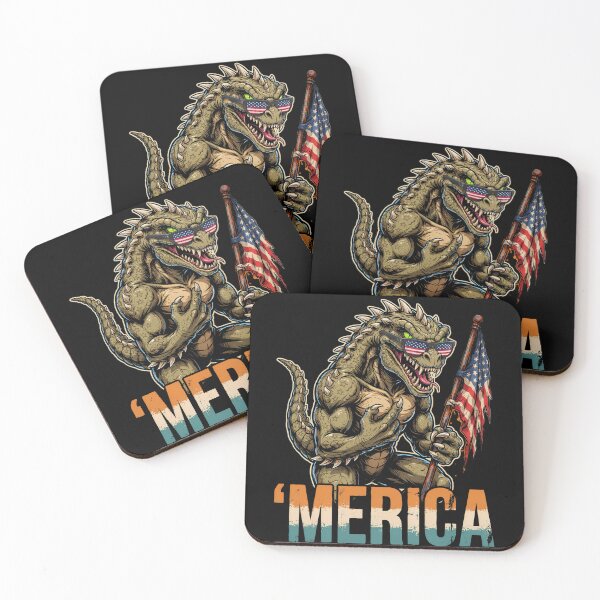 Item preview, 'Merica Kaiju Monster Patriotic Flag Design v2 designed and sold by DarylWelsh2024.