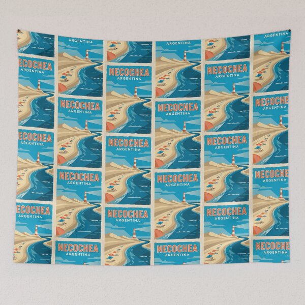 Item preview, Necochea Buenos Aires Argentina Vintage Travel Poster designed and sold by TravelersGems.