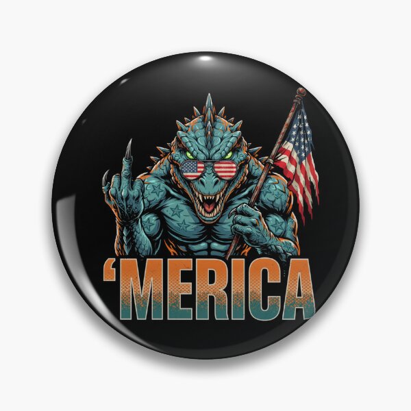 Item preview, 'Merica Kaiju Monster Patriotic Flag Design v3 designed and sold by DarylWelsh2024.