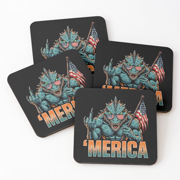 Item preview, 'Merica Kaiju Monster Patriotic Flag Design v3 designed and sold by DarylWelsh2024.