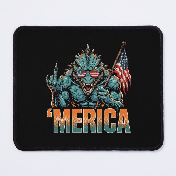 Item preview, 'Merica Kaiju Monster Patriotic Flag Design v3 designed and sold by DarylWelsh2024.