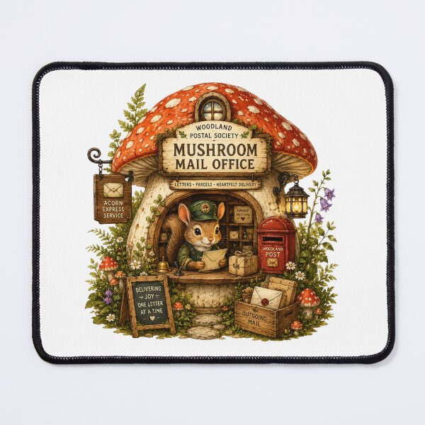 Item preview, Mushroom Mail Office Woodland Post designed and sold by Mosslume Studio.