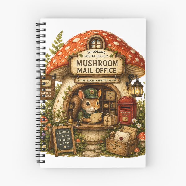 Item preview, Mushroom Mail Office Woodland Post designed and sold by Mosslume Studio.