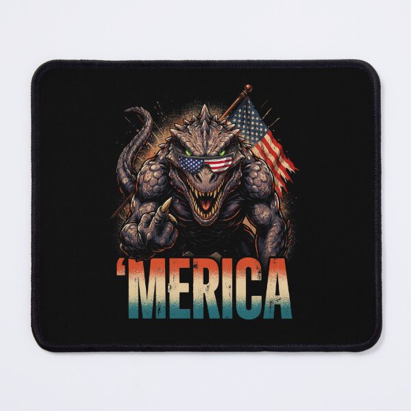 Item preview, 'Merica Kaiju Monster Patriotic Flag Design v4 designed and sold by DarylWelsh2024.