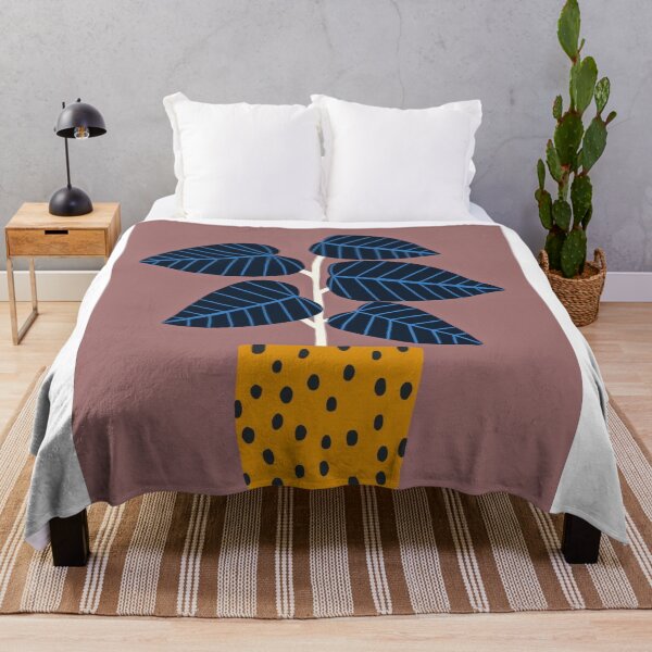 Item preview, Modern Minimalist Houseplant Illustration with Bold Blue Leaves designed and sold by fibesaltaro12.
