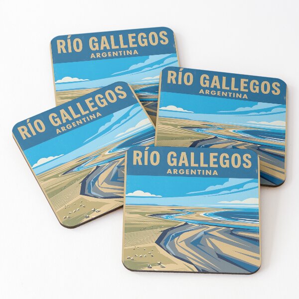 Item preview, Río Gallegos Santa Cruz Argentina Vintage Travel Poster designed and sold by TravelersGems.