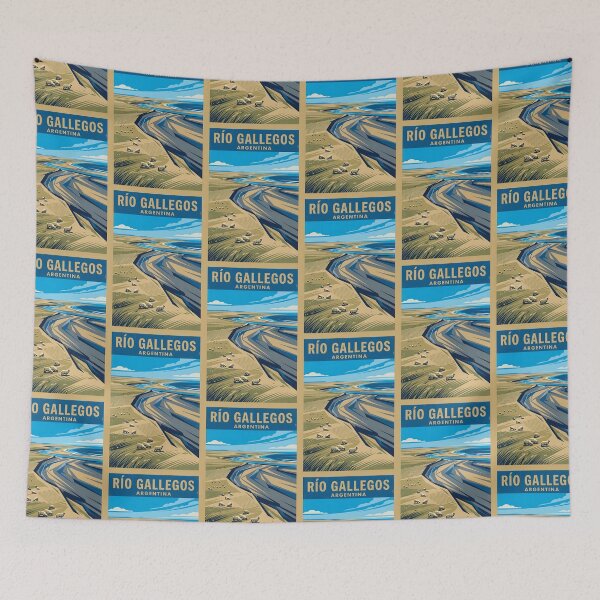 Item preview, Río Gallegos Santa Cruz Argentina Vintage Travel Poster designed and sold by TravelersGems.