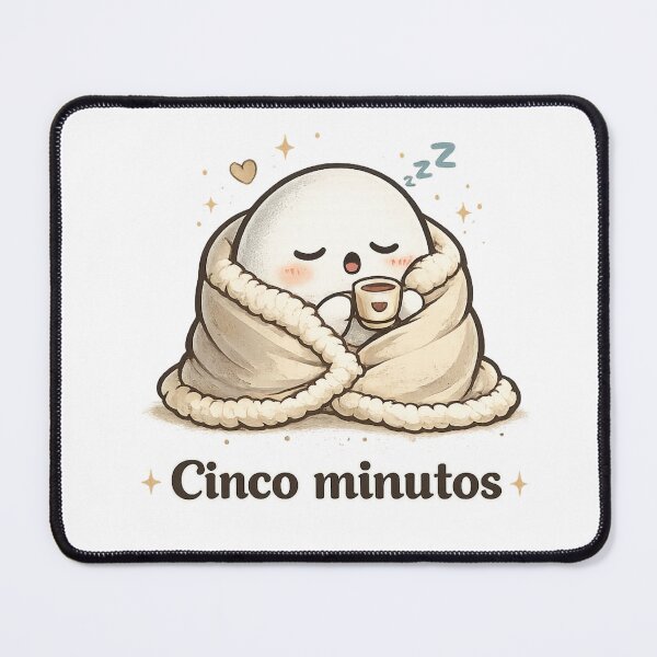 Item preview, Cinco Minutos Cute Sleeping Ghost | Cozy Spanish Coffee & Nap Illustration designed and sold by BlackBoneArt.