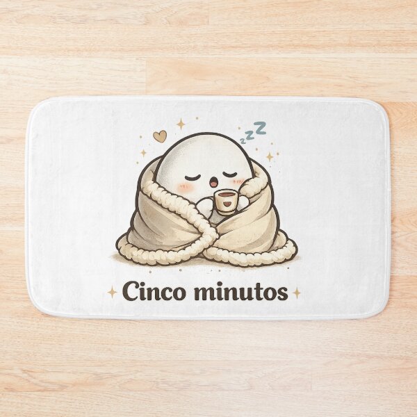 Item preview, Cinco Minutos Cute Sleeping Ghost | Cozy Spanish Coffee & Nap Illustration designed and sold by BlackBoneArt.