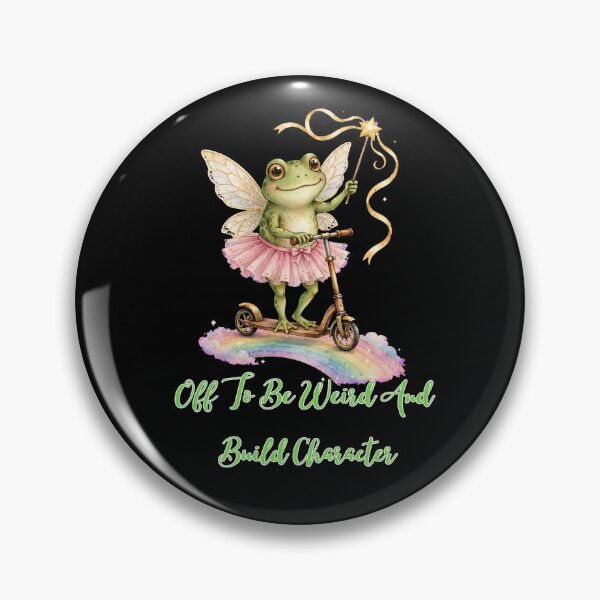 Item preview, Off To Be Weird And Build Character - Funny Fairy Frog Scooter Rainbow Goblincore designed and sold by Neurospicy Trolls.