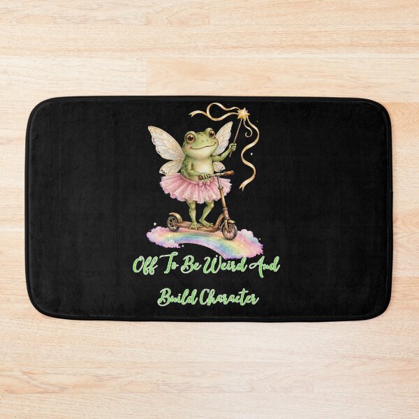 Item preview, Off To Be Weird And Build Character - Funny Fairy Frog Scooter Rainbow Goblincore designed and sold by Neurospicy Trolls.