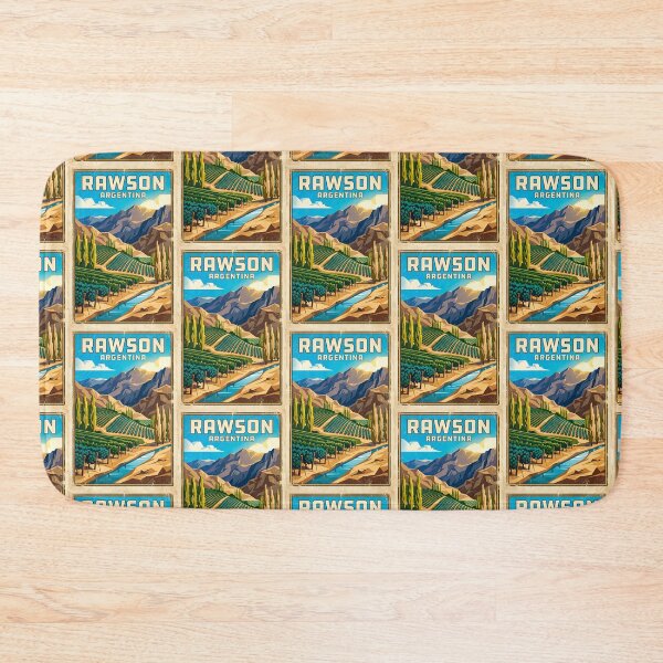 Item preview, Rawson Chubut Argentina Vintage Travel Poster designed and sold by TravelersGems.