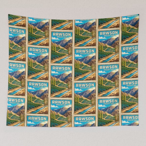Item preview, Rawson Chubut Argentina Vintage Travel Poster designed and sold by TravelersGems.