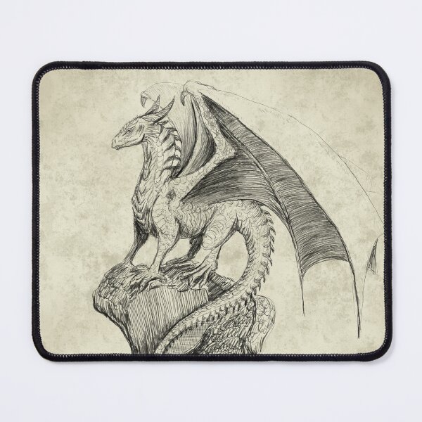 Item preview, Mooncaller Dragon - Ballpoint Pen Sketch designed and sold by CasmahCreations.