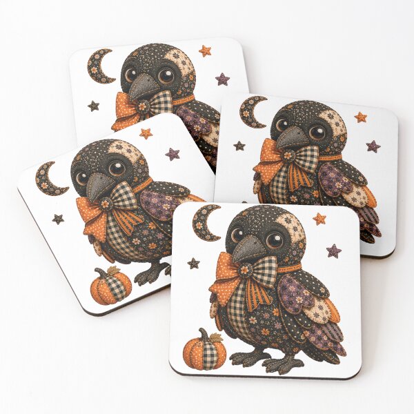 Item preview, Cute Patchwork Crow | Farmhouse Autumn & Halloween Art designed and sold by DecoVibe.