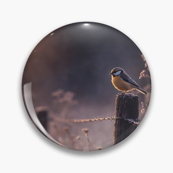 Item preview, A small blue tit perched on a fence post in the frosty morning light designed and sold by Fotografin1981.